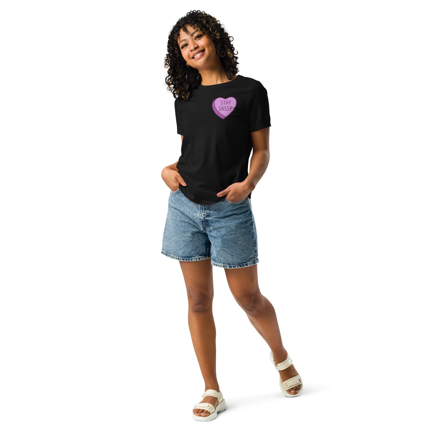 Stay Sassy Purple Heart Women's Relaxed T-Shirt MORE COLORS AVAILABLE