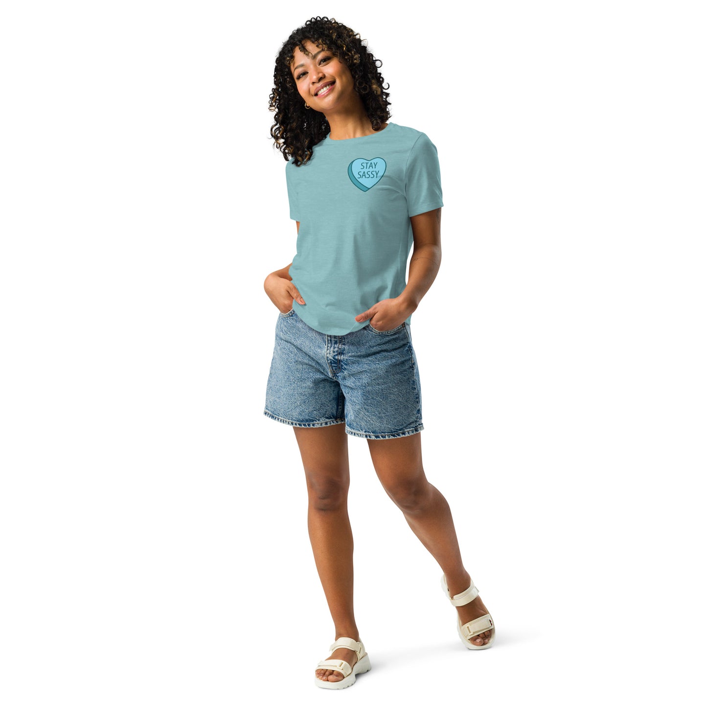 Stay Sassy Blue Heart Women's Relaxed T-Shirt MORE COLORS AVAILABLE