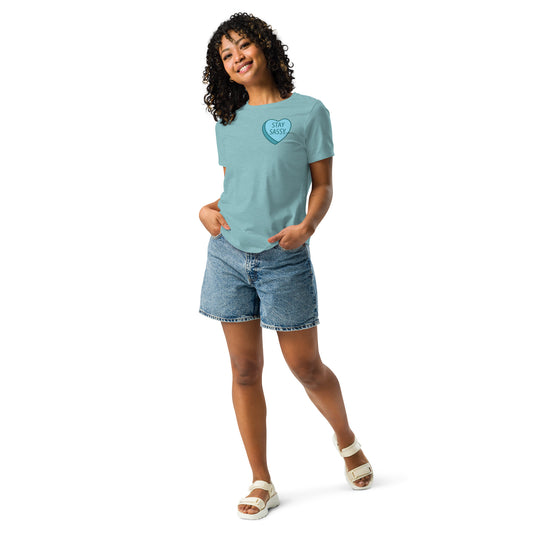 Stay Sassy Blue Heart Women's Relaxed T-Shirt MORE COLORS AVAILABLE