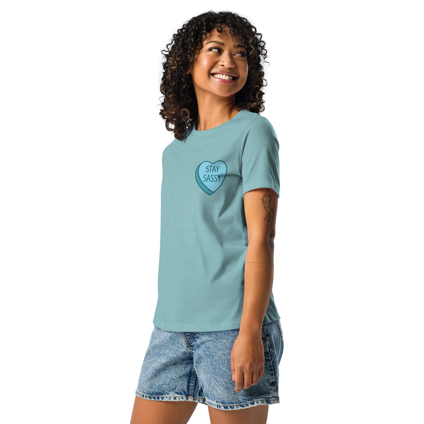 Stay Sassy Blue Heart Women's Relaxed T-Shirt MORE COLORS AVAILABLE