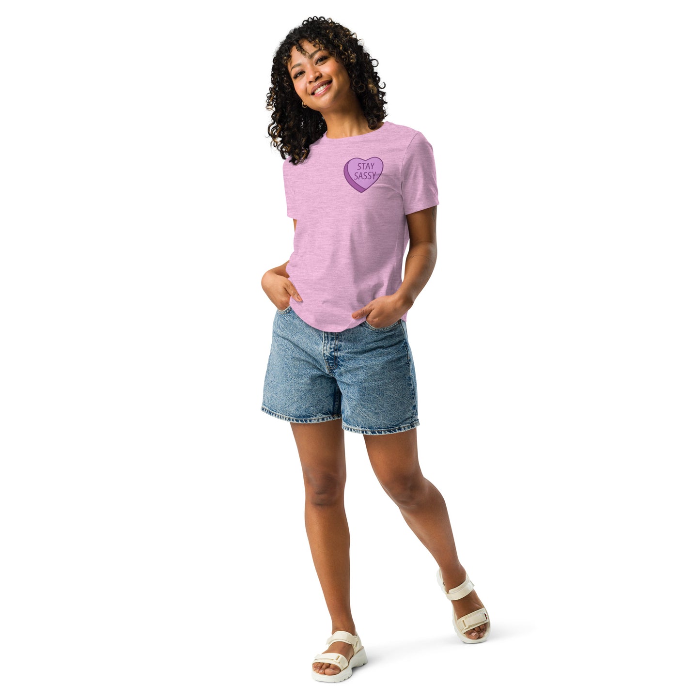 Stay Sassy Purple Heart Women's Relaxed T-Shirt MORE COLORS AVAILABLE