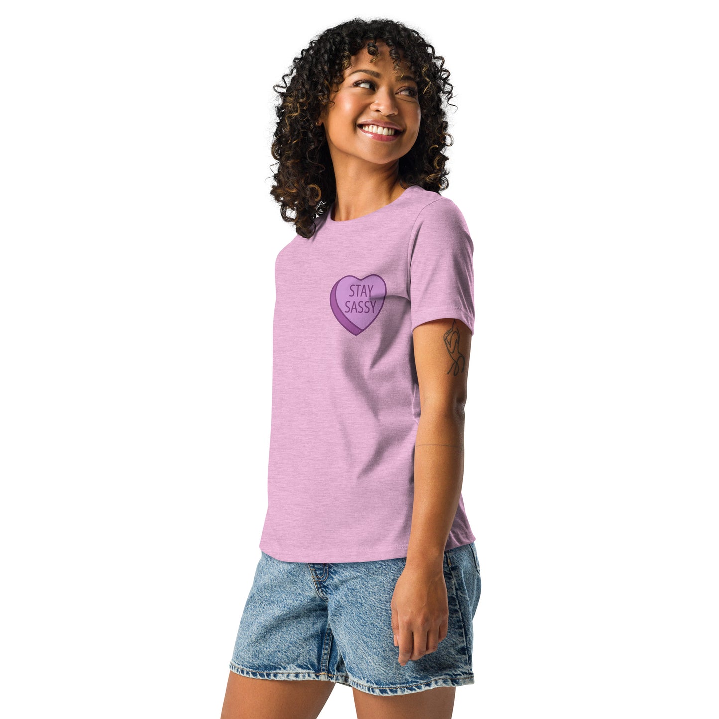 Stay Sassy Purple Heart Women's Relaxed T-Shirt MORE COLORS AVAILABLE