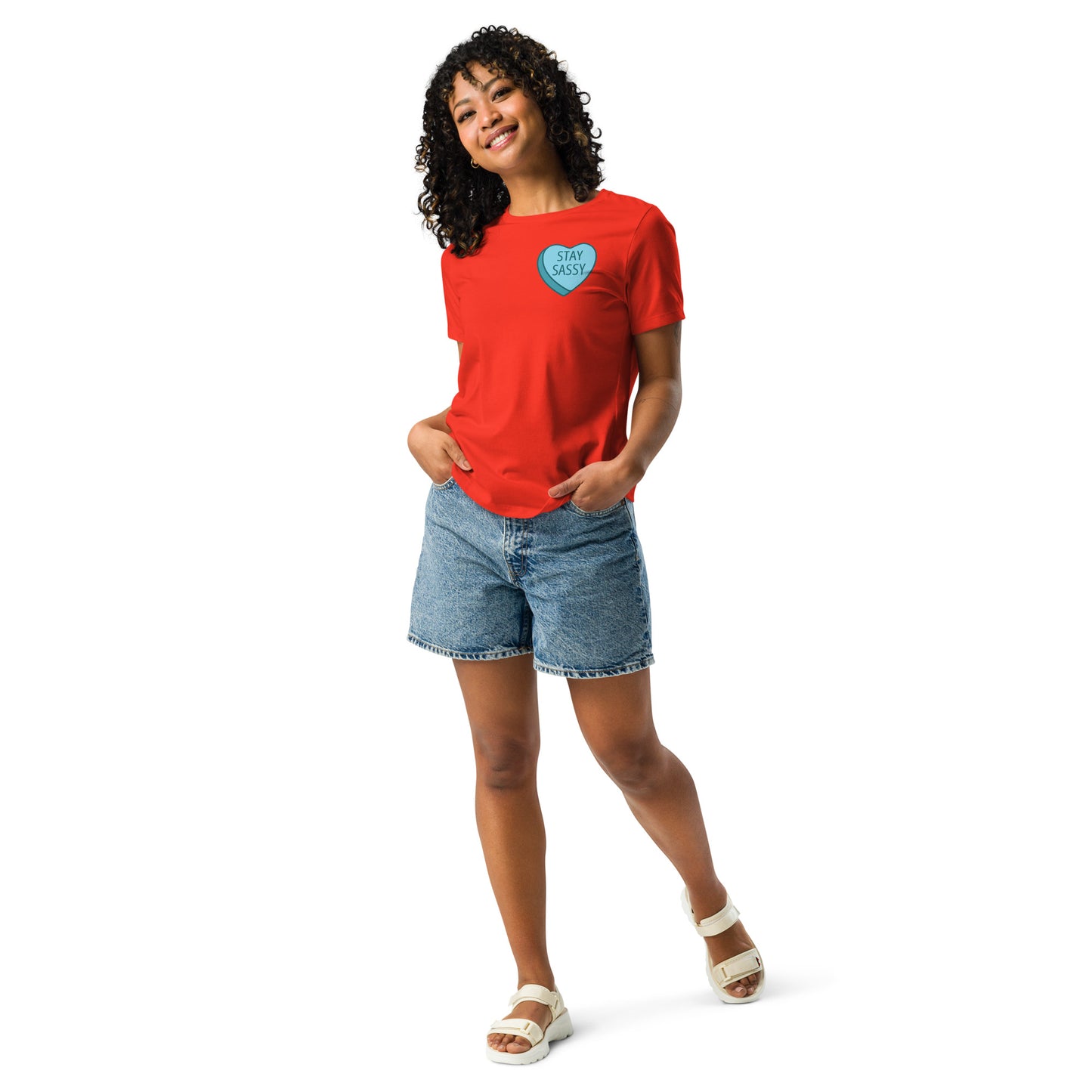 Stay Sassy Blue Heart Women's Relaxed T-Shirt MORE COLORS AVAILABLE