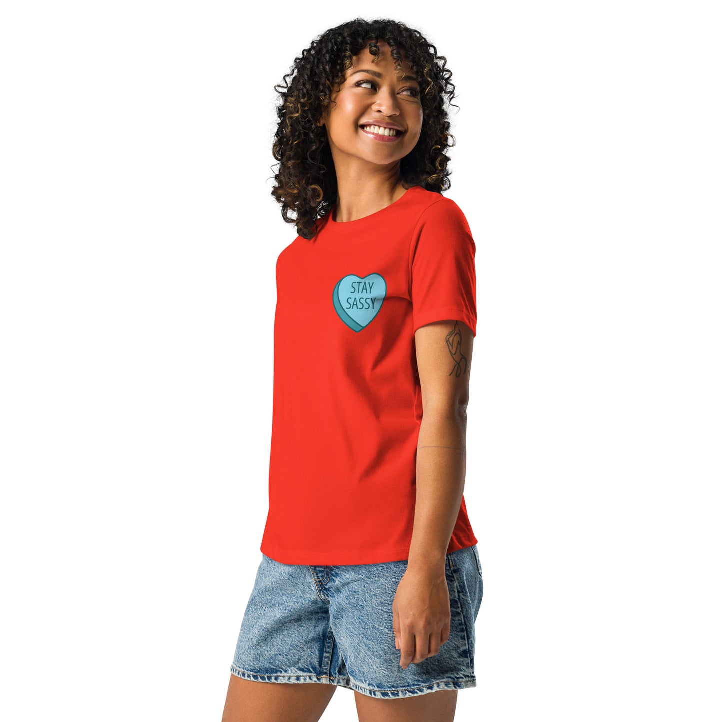 Stay Sassy Blue Heart Women's Relaxed T-Shirt MORE COLORS AVAILABLE